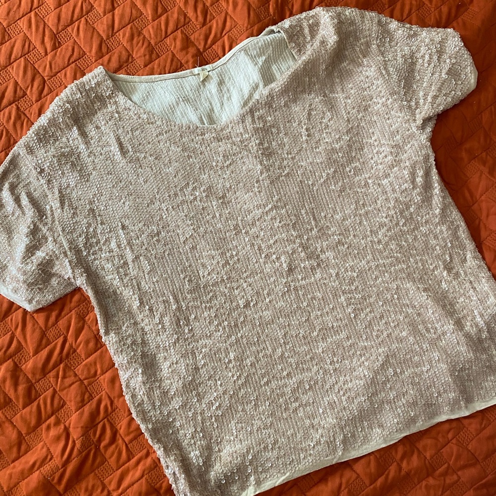 JCREW gold metallic crop top